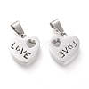 Valentine's Day 304 Stainless Steel Charms STAS-F253-10P-2