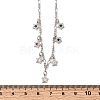 Brass Micro Pave Cubic Zirconia Star Pendant Necklaces NJEW-B157-12P-5