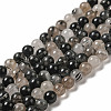 Natural Black Rutilated Quartz Beads Strands G-R446-6mm-37-01-2