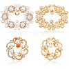 4Pcs 2 Styles Flower/Oval Alloy Rhinestone Detachable Shoe Buckle Clips FIND-FG0003-15-1