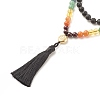 7 Chakra Buddhist Necklace NJEW-JN03895-03-4