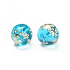 Flower Picture Printed Glass Round Beads GLAA-J089-10mm-A10-2