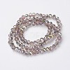 Electroplate Transparent Glass Beads Strands X-EGLA-A034-T4mm-S19-2