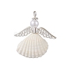 3Pcs 3 Styles Natural Shell Angel Pendants PALLOY-JF02833-2