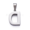 Non-Tarnish 304 Stainless Steel Letter Pendants STAS-H127-D-P-2