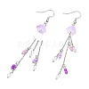 Bohemian Style Glass & Seed Beaded Flower Dangle Earrings EJEW-JE05579-4