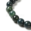 Natural Moss Agate Beaded Stretch Bracelets B072-5-2