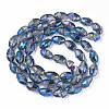 Electroplate Transparent Glass Beads Strands EGLA-N002-35-C06-2