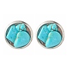 Flat Round with Mixed Gemstone Chip Beads Stud Earrings for Girl Women EJEW-JE04669-3