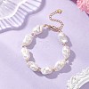Natural Baroque Pearl Keshi Pearl Beaded Bracelets BJEW-JB13336-1