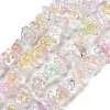 Transparent Crackle Glass Beads Strands GLAA-U004-01B-1