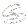304 Stainless Steel Paperclip Chains Necklaces NJEW-Z102-02P-4