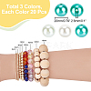   60Pcs 3 Colors Custom Resin Imitation Pearl Beads RESI-PH0001-90-2
