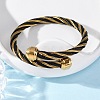 304 Stainless Steel Torque Bangles for Women BJEW-P310-23MC-2