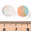 Frosted Baking Paint Crackle Glass Beads with Glitter Powder LS-DGLA-T004-01C-3