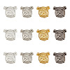 12Pcs 4 Colors Alloy Puppy Beads FIND-OC0003-28-1