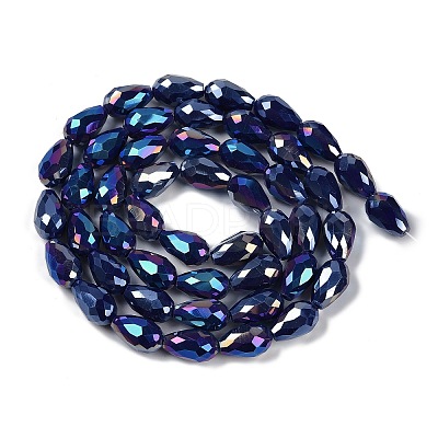Opaque Solid Color Electroplate Glass Beads Strands EGLA-N013-P10mm-B03-1