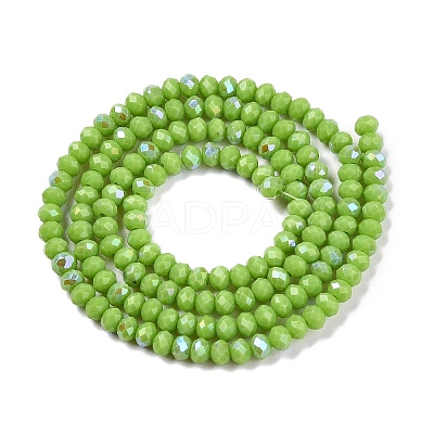Electroplate Opaque Solid Color Glass Beads Strands EGLA-A044-P2mm-L30-1