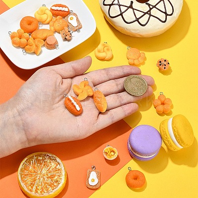 20Pcs 10 Styles Opaque Resin Imitation Food Pendants RESI-YW0001-69-1