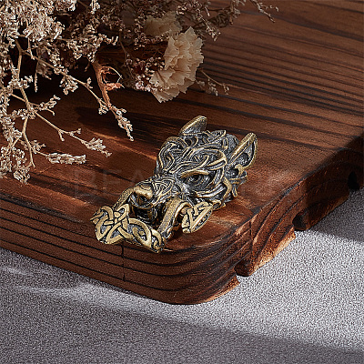 1PC Tibetan Style Wolf Shaped Brass Shackle Clasps FIND-HY0002-78-1