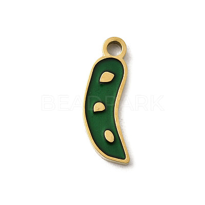 304 Stainless Steel Enamel Charms STAS-I335-03G-05-1
