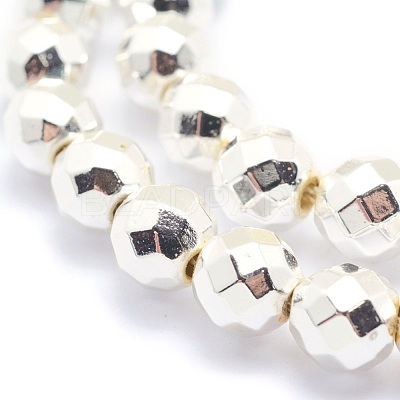 Electroplate Non-magnetic Synthetic Hematite Beads Strands G-L485-03F-S-1