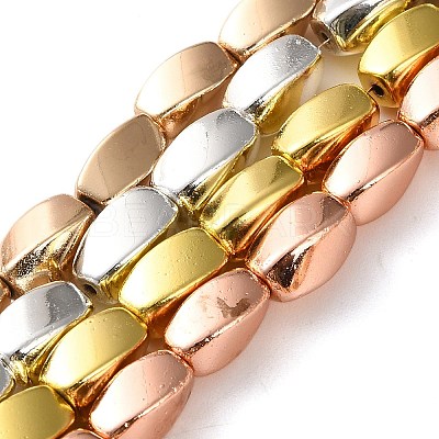 Electroplated Synthetic Magnetic Hematite Beads Strands G-P545-G04-8x12mm-1