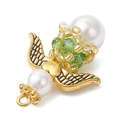 Pearlized Glass Pearl & Glass Pendants PALLOY-MZ00978-08-1