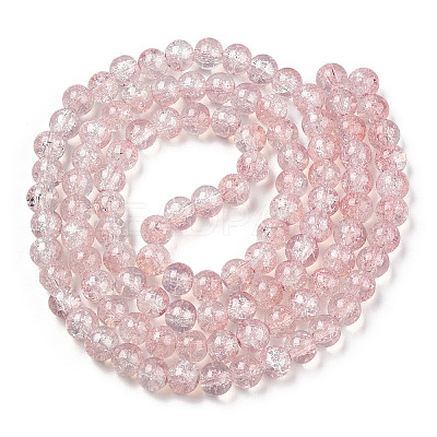 Transparent Crackle Baking Paint Glass Beads Strands DGLA-T003-01A-13-1