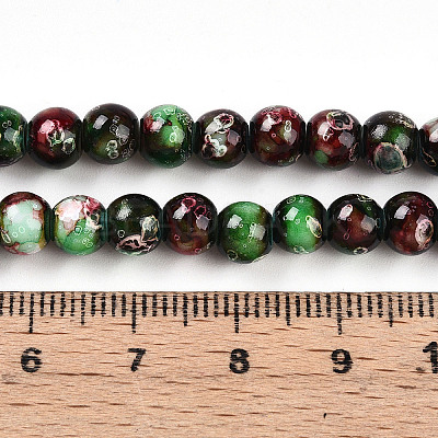 Baking Paint Glass Beads Strands DGLA-N003-6mm-A09-1