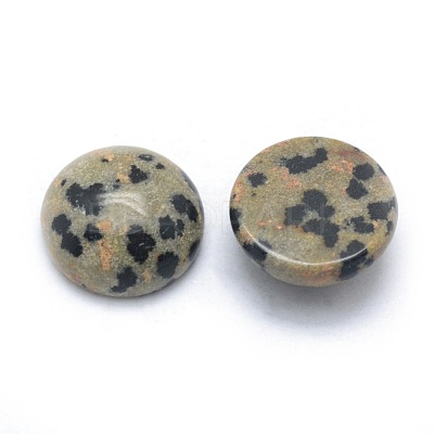 Natural Dalmatian Jasper Cabochons G-P393-R33-14mm-1