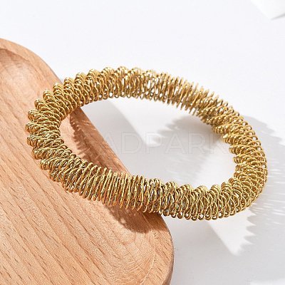 304 Stainless Steel Stretch Bangles for Women LS-BJEW-P315-02E-G-1