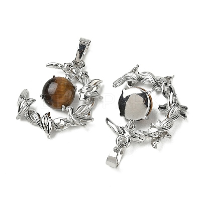 Natural Tiger Eye Pendants G-B194-01P-07-1
