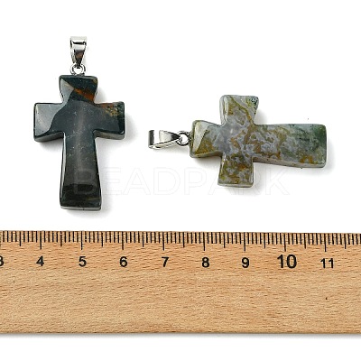Natural Moss Agate Pendants GG-K002-11C-1