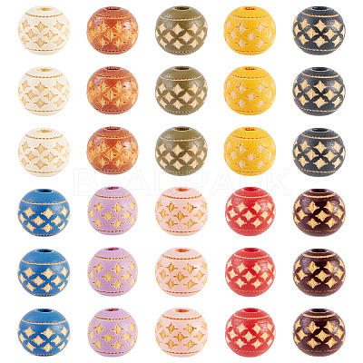 60Pcs Wood Beads WOOD-TA0002-79C-1