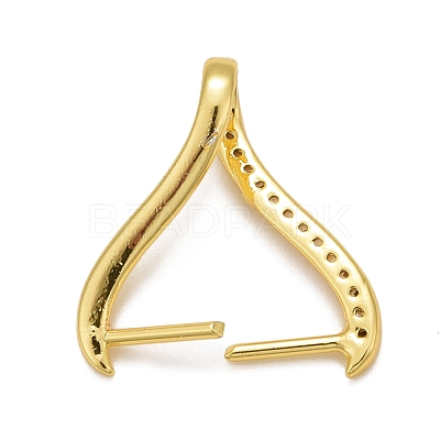 Rack Plating Brass Micro Pave Cubic Zirconia Ice Pick Pinch Bails KK-B056-01-1