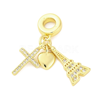 Brass Micro Pave Cubic Zirconia Pendants KK-D325-17G-1
