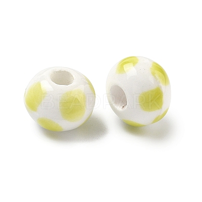 Handmade Porcelain European Beads PORC-C009-01G-1