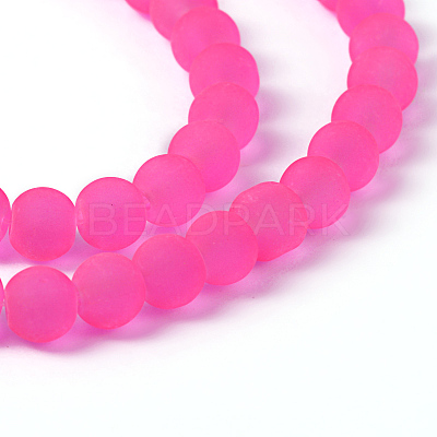 Baking Paint Transparent Glass Bead Strands X-GLAA-S031-6mm-35-1