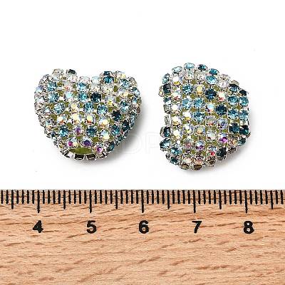 Sparkling Acrylic Heart Beads with Rhinestone Embellishment OACR-NH0001-02A-03-1