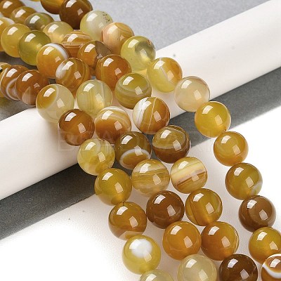 Natural Striped Agate/Banded Agate Beads Strands G-Z060-A01-C09-1