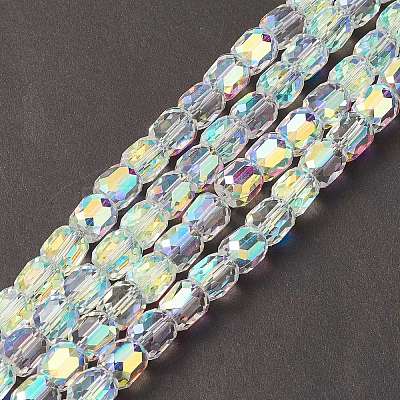 Electroplate Opaque Glass Beads GLAA-F108-10A-18-1