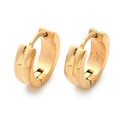 304 Stainless Steel Polishing Effect Hoop Earrings EJEW-M001-33G-1