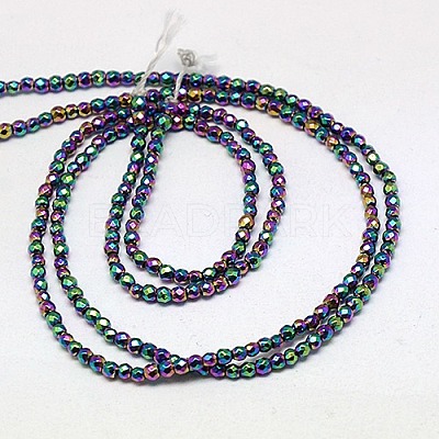 Electroplate Non-magnetic Synthetic Hematite Beads Strands G-J169B-4mm-05-1
