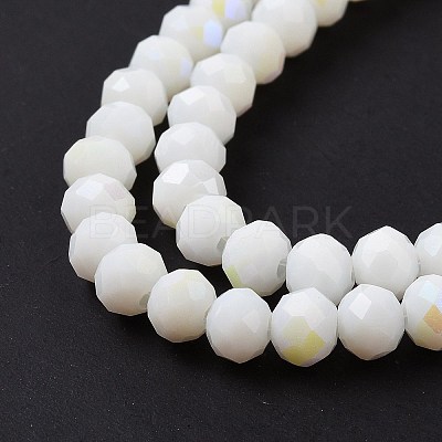 Electroplate Opaque Solid Color Glass Beads Strands EGLA-A044-P4mm-L01-1
