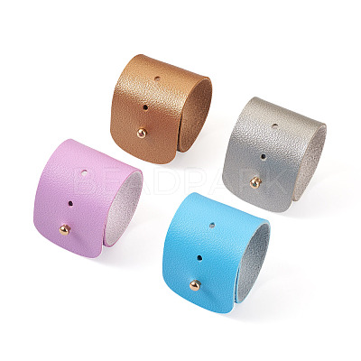 4Pcs 4 Color Adjustable Imitation Leather Napkin Rings AJEW-CF0001-11-1