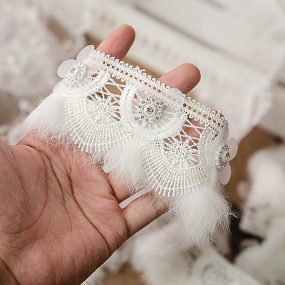 Polyester Embroidery Lace Ribbons OCOR-WH0090-011-1