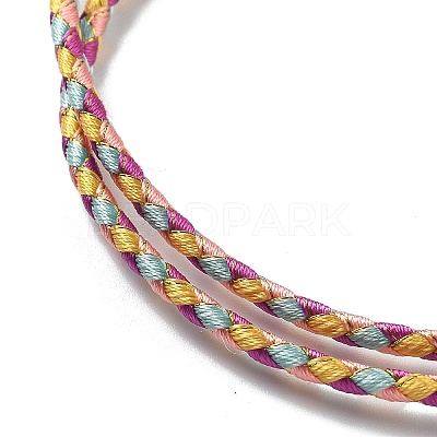 Polyester Cord Braided Necklace Makings MAK-L043-03G-24-1
