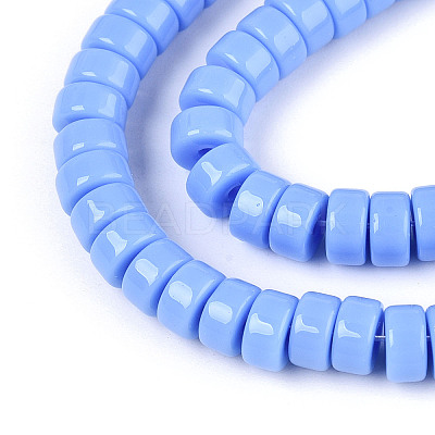 Opaque Solid Color Glass Beads Strands LS-GLAA-N026-3x6mm-08-1