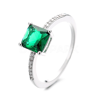 Brass Micro Pave Cubic Zirconia Finger Rings for Women FS-WG14AB5-02-1